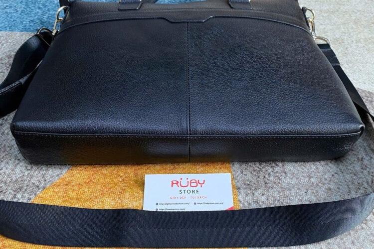 Cặp Xách Tay RUBY Business Bag Black Grained Leather Màu Đen