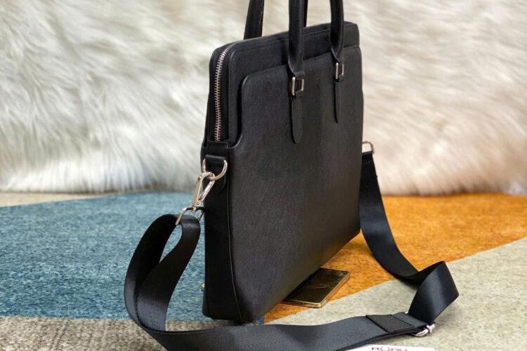 Cặp Xách Tay RUBY Business Bag Black Saffiano Leather Màu Đen
