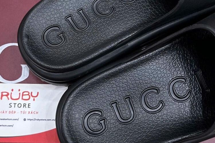 Dép Gucci Interlocking G Slide Sandal Black Màu đen