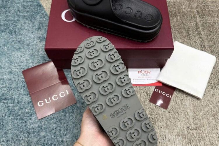 Dép Gucci Interlocking G Slide Sandal Black Màu đen