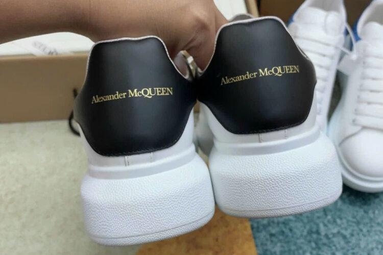 Giày Alexander McQueen White Black Calfskin Trắng Gót Đen