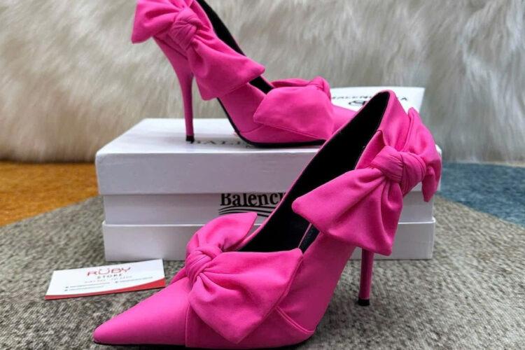 Giày Cao Gót Balenciaga Knife Knot Pumps Heels in Bright Pink