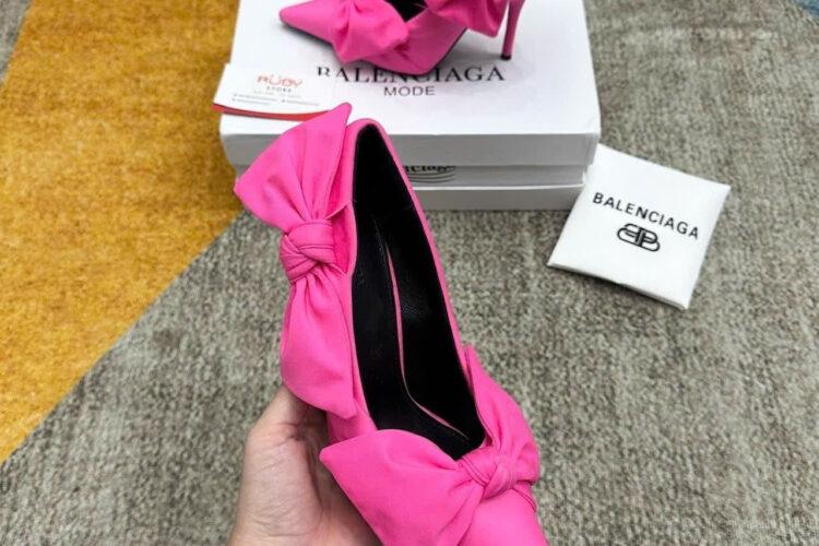 Giày Cao Gót Balenciaga Knife Knot Pumps Heels in Bright Pink