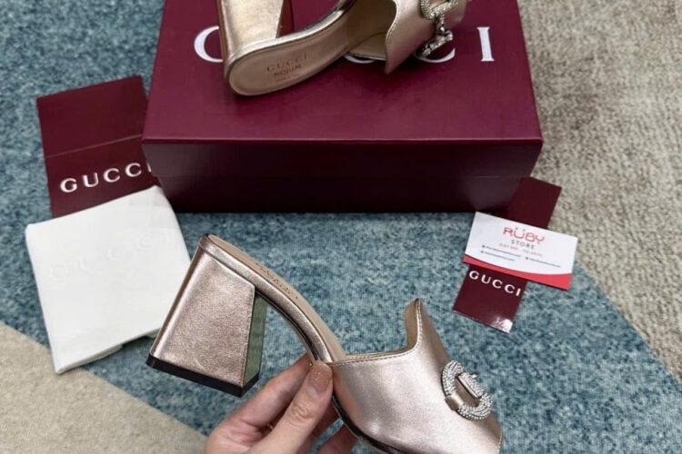 Giày Cao Gót Gucci Màu Bạc