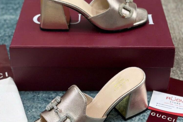 Giày Cao Gót Gucci Màu Bạc