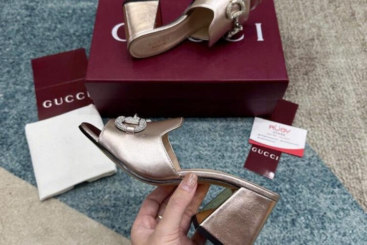 Giày Cao Gót Gucci Màu Bạc