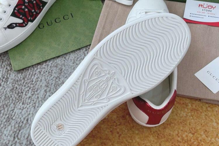 Giày Gucci Ace White Tiger Hổ Da Bê Màu Trắng
