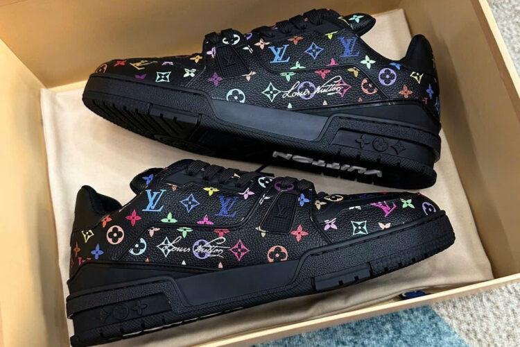 Giày LV Trainer X TM Murakimi Trainer Black Multicolor Monogram Đen