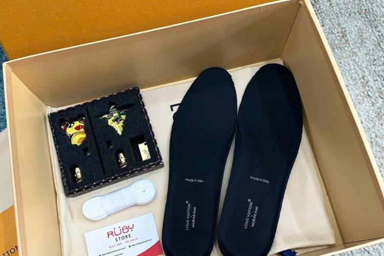 Giày LV Trainer X TM Murakimi Trainer Black Multicolor Monogram Đen