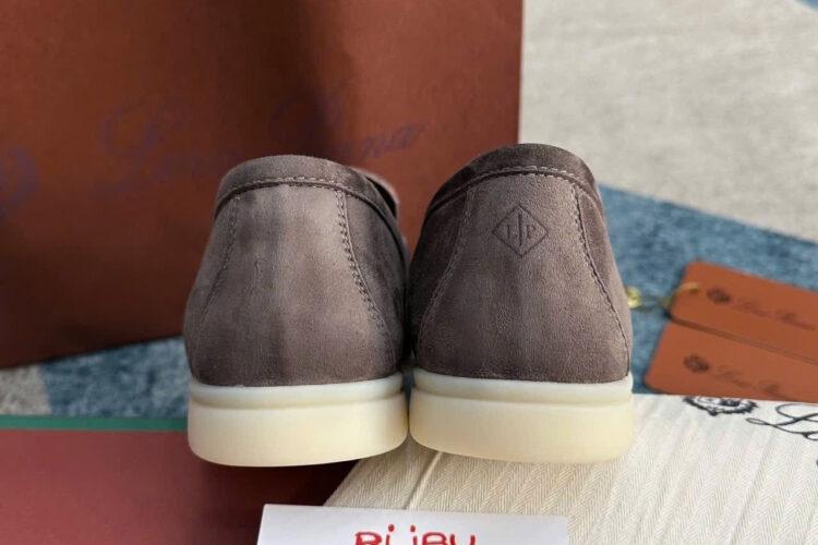 Giày Loro Piana Summer Walk Charm Loafer Rain Drops Suede Màu Nâu