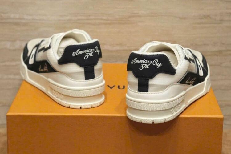 Giày Louis Vuitton LV Trainer America's Cup 37th Marine Trắng Xanh