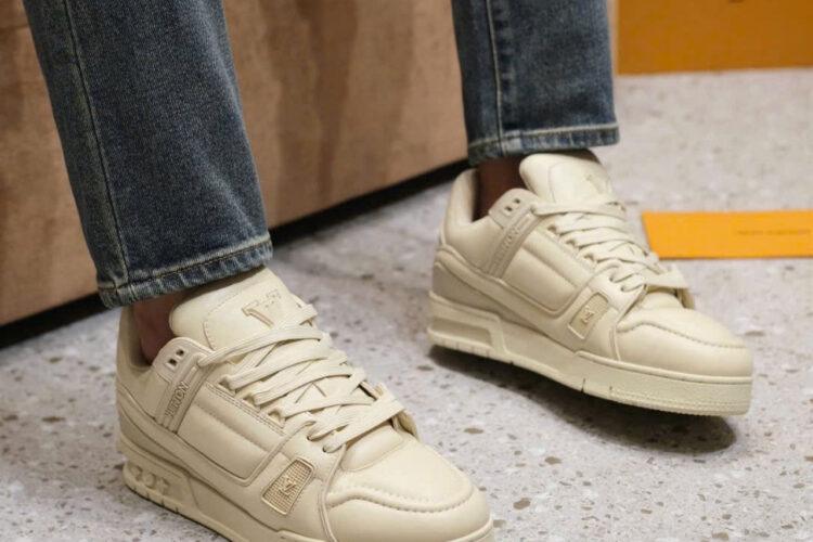 Giày Louis Vuitton LV Trainer Beige Monogram 1AC5BR Màu Be