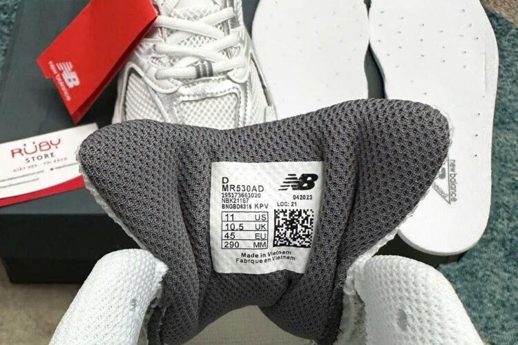 Giày New Balance 530 White Light Gray Trắng xám nhạt