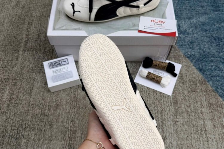Giày Puma x Rosé Speedcat Leather White Black Trắng Đen