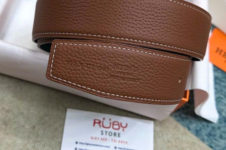 Thắt Lưng Hermes Belt Gold Brown Togo Brush Gold H Buckle