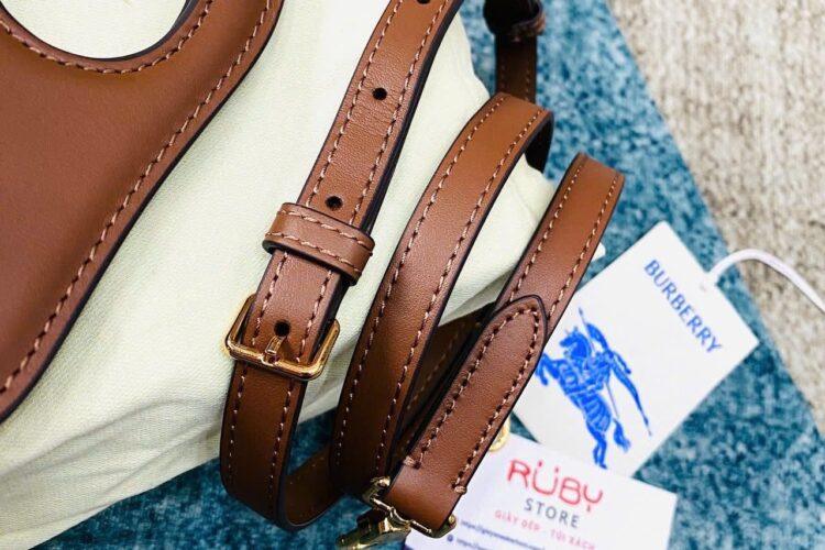 Túi Burberry Logo Graphic Canvas And Leather Mini Pocket Bag Brown White