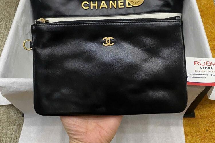 Túi CN 22 Shopping Bag Small Black White Size 35 Đen Trắng