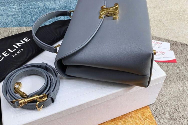 Túi Celine Medium Nino Bag In Grey Grained Calfskin Size 25 Màu Xám