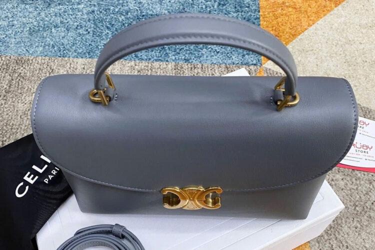 Túi Celine Medium Nino Bag In Grey Grained Calfskin Size 25 Màu Xám