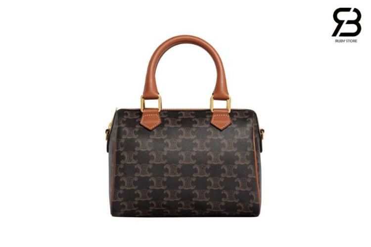 Túi Celine Small Boston In Triomphe Canvas And Calfskin 20CM