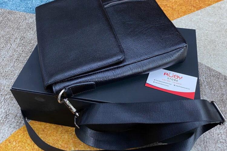 Túi Đeo Chéo RUBY Crossbody Flap Bag Grained Leather Màu Đen