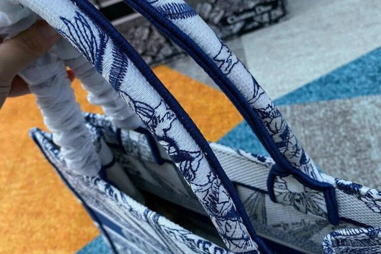 Túi Dior Tote Book Medium White Blue Rêve D'Infini Embroidery