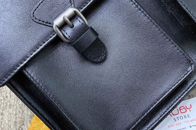 Túi Hộp RUBY Top Handle Bag Two Pocket Black Leather Màu Đen