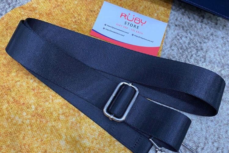 Túi Hộp RUBY Top Handle Bag Two Pocket Navy Taiga Leather Màu Xanh Navy