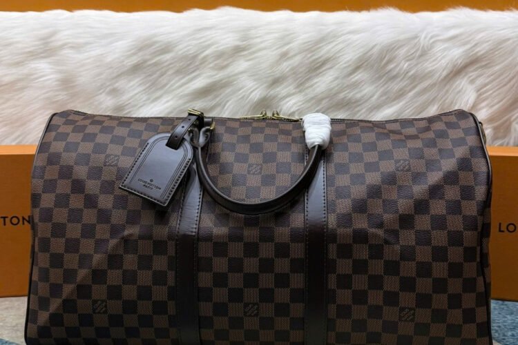 Túi LV Keepall Bandoulière 50 Damier Ebene Màu Nâu