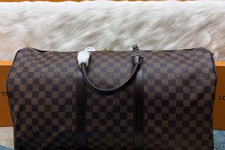 Túi LV Keepall Bandoulière 50 Damier Ebene Màu Nâu
