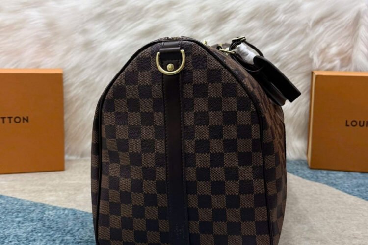 Túi LV Keepall Bandoulière 50 Damier Ebene Màu Nâu