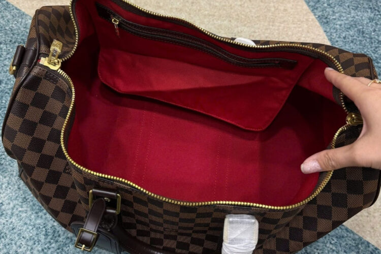 Túi LV Keepall Bandoulière 50 Damier Ebene Màu Nâu