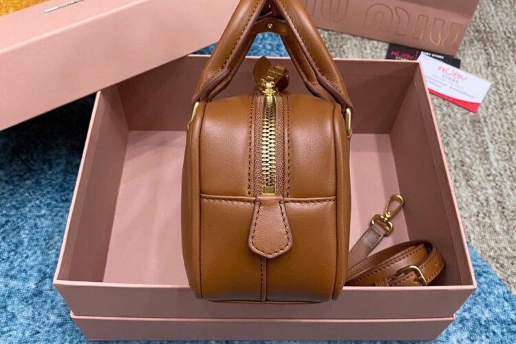 Túi Miu Miu Arcadie Cognac Leather Regular Bag Size 22 Best Da Ý