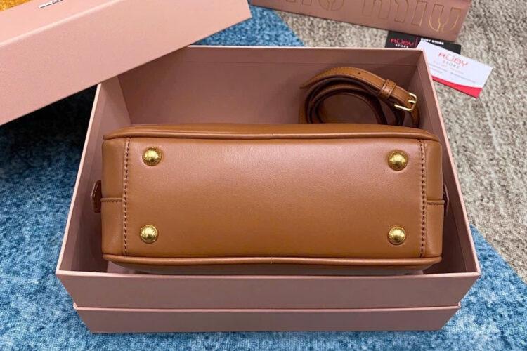 Túi Miu Miu Arcadie Cognac Leather Regular Bag Size 22 Best Da Ý
