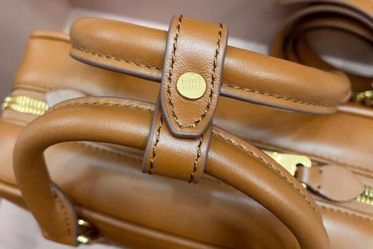 Túi Miu Miu Arcadie Cognac Leather Regular Bag Size 22 Best Da Ý