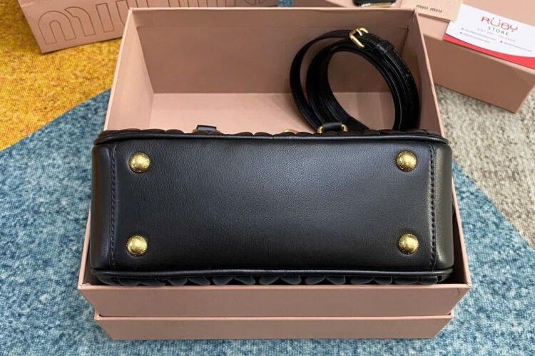 Túi Miu Miu Arcadie Matelassé Nappa Black Leather Bag Size 22 đen