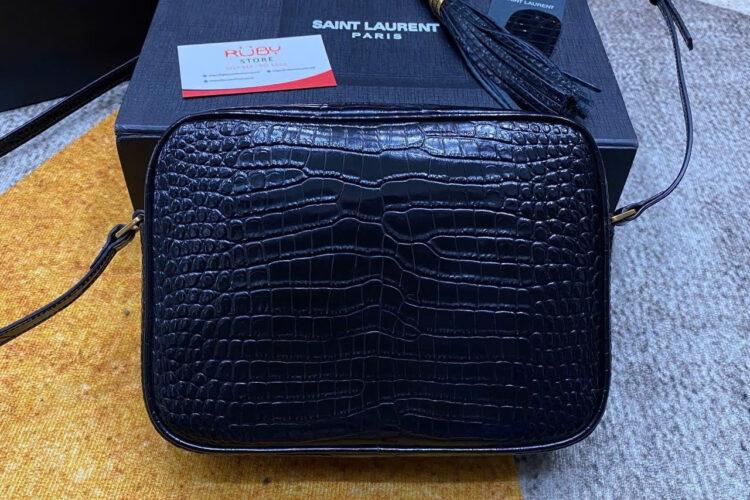 Túi YSL Lou Camera Bag In Crocodile Embossed Size 23 Màu đen