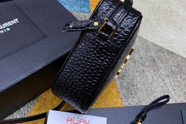Túi YSL Lou Camera Bag In Crocodile Embossed Size 23 Màu đen