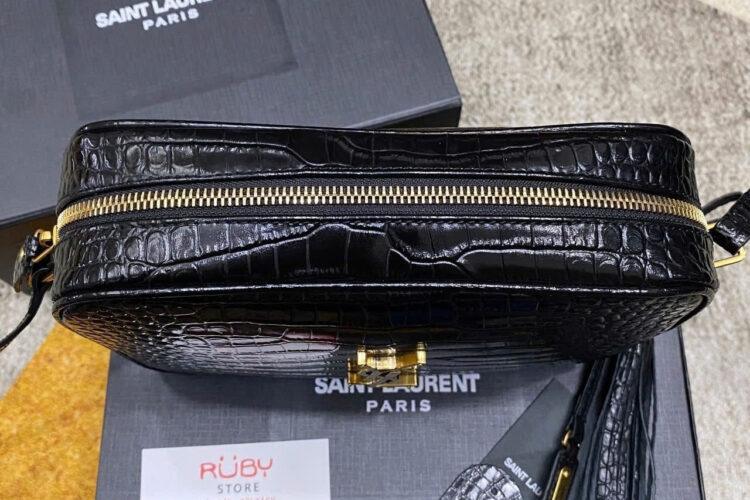 Túi YSL Lou Camera Bag In Crocodile Embossed Size 23 Màu đen