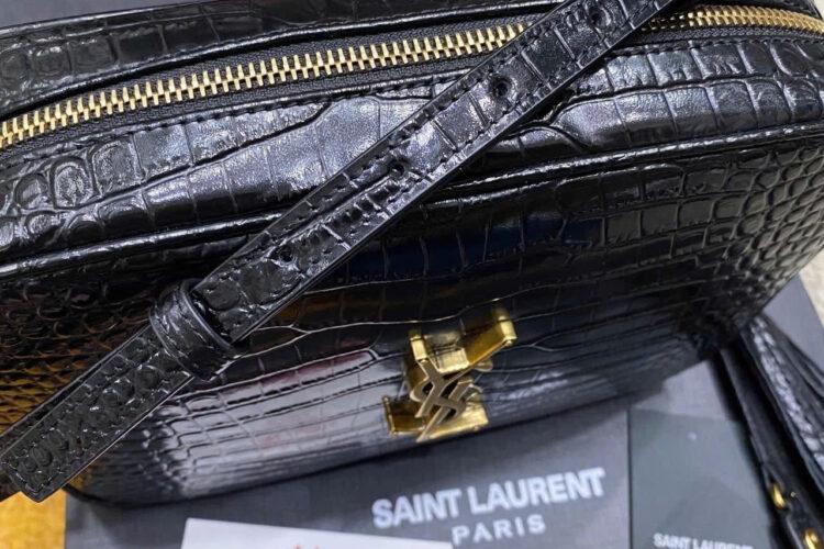 Túi YSL Lou Camera Bag In Crocodile Embossed Size 23 Màu đen