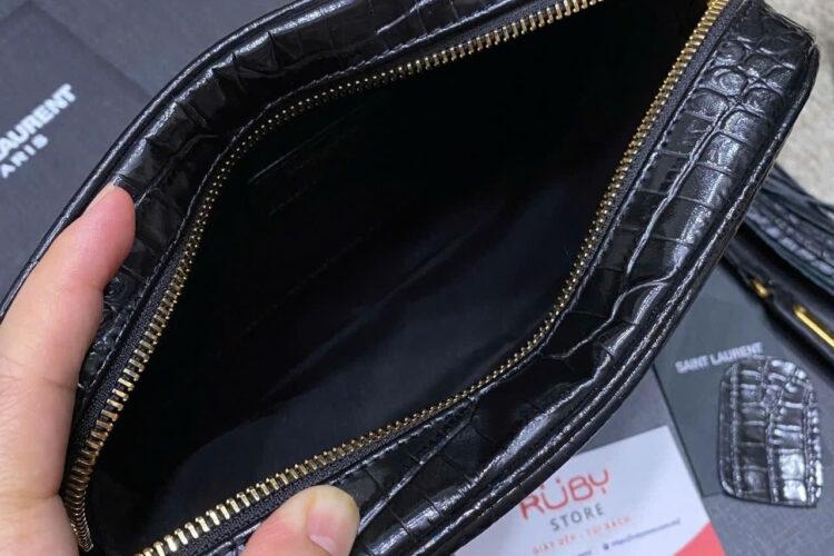 Túi YSL Lou Camera Bag In Crocodile Embossed Size 23 Màu đen