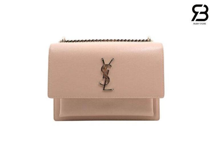Túi YSL Sunset Top Handle In Blush Pink Calfskin GHW Hồng