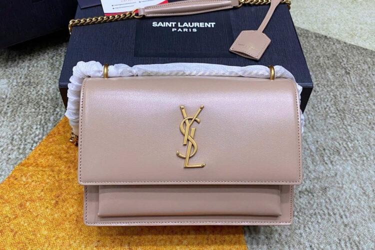Túi YSL Sunset Top Handle In Blush Pink Calfskin GHW Hồng