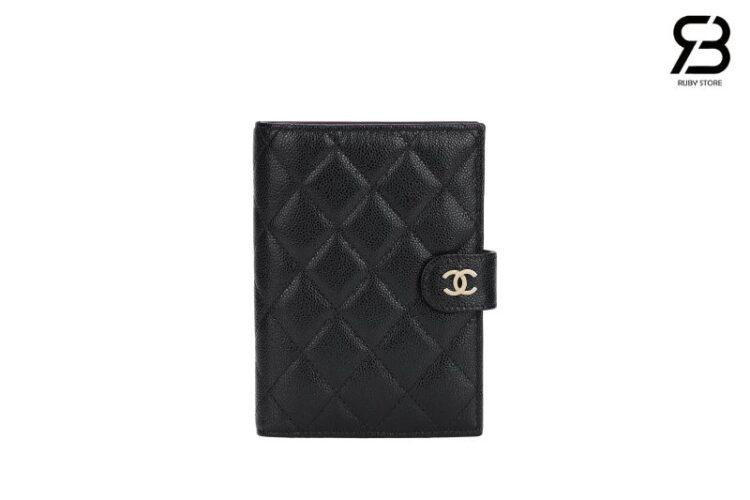 Ví CN Passport Wallet Black Caviar GHW Màu Đen