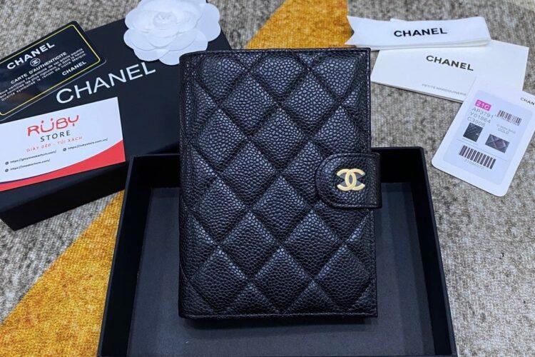 Ví CN Passport Wallet Black Caviar GHW Màu Đen