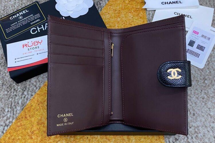 Ví CN Passport Wallet Black Caviar GHW Màu Đen