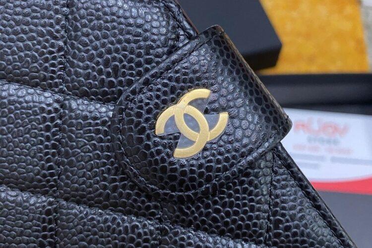 Ví CN Passport Wallet Black Caviar GHW Màu Đen