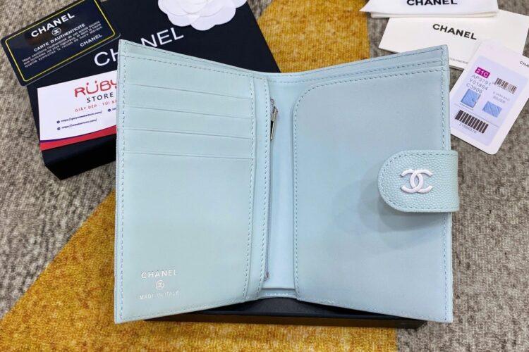 Ví CN Passport Wallet Light Blue Caviar SHW Xanh Nhạt