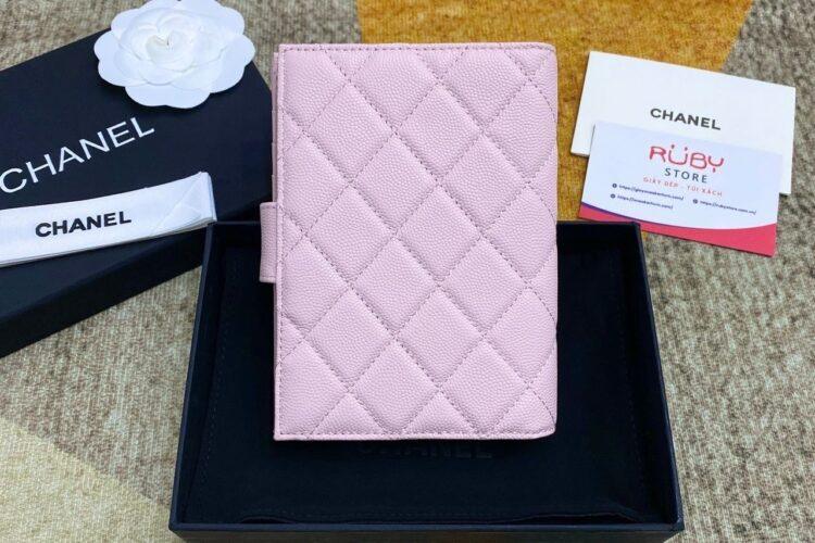 Ví CN Passport Wallet Light Pink Caviar SHW Màu Hồng