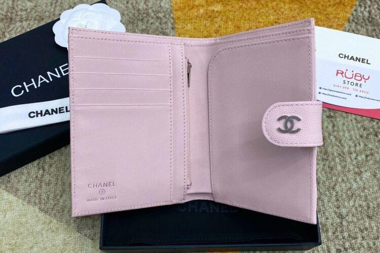 Ví CN Passport Wallet Light Pink Caviar SHW Màu Hồng